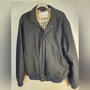 Pacific Trail VTG Wool Men's Dark Gray Bomber Jacket Sz L